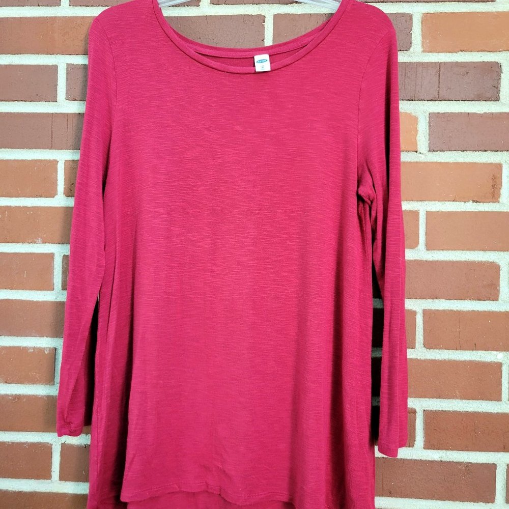 Old Navy Luxe Long Sleeve Red Shirt - Size M